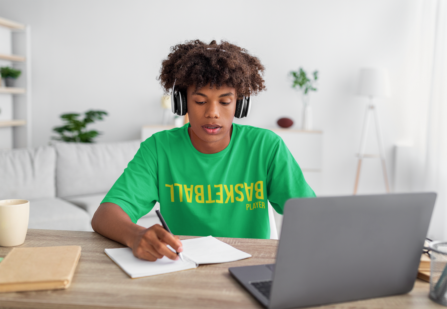 Basketball Player T-shirt Green and Yellow